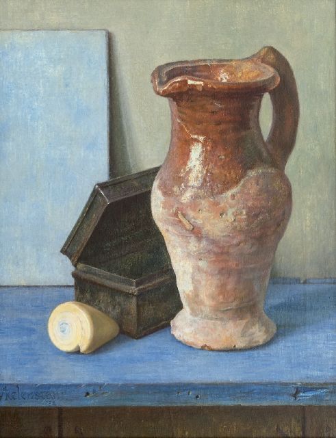 Hendrikus IJkelenstam | Stilleven met schelpje, olieverf op doek, 35,1 x 27,4 cm, gesigneerd l.o. en gedateerd '32