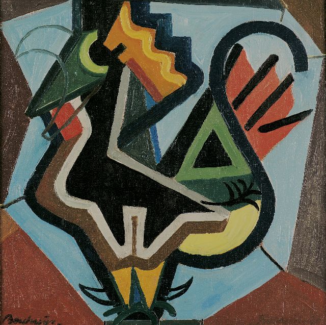 Jaap Bouhuijs | Haan, olieverf op doek, 30,1 x 30,2 cm, gesigneerd l.o. en verso gedateerd '46