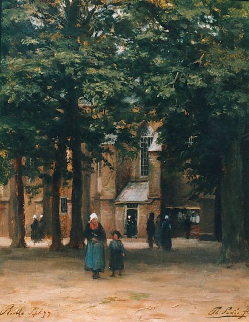 Philip Sadée | Gezicht op Ruurlo, olieverf op paneel, 29,4 x 23,0 cm, gesigneerd r.o.