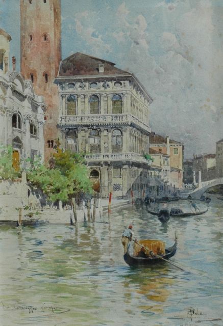 Paolo Sala | Canareggio, Venetië, aquarel op papier, 52,5 x 36,9 cm, gesigneerd r.o.
