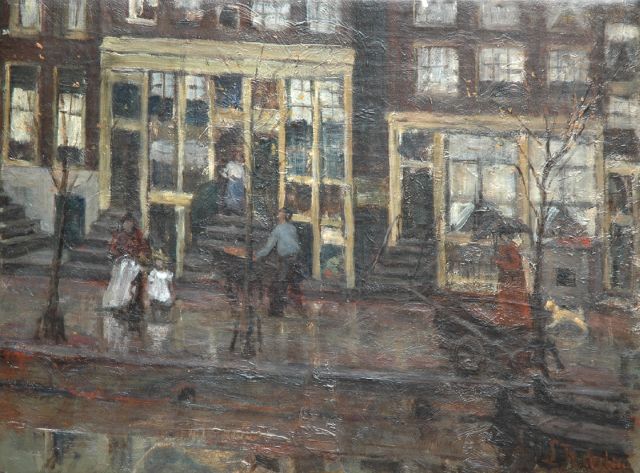 Louise Fritzlin | Oude Amsterdamse gracht: Appelmarkt, olieverf op doek, 35,8 x 47,9 cm, te dateren ca. 1890-1895