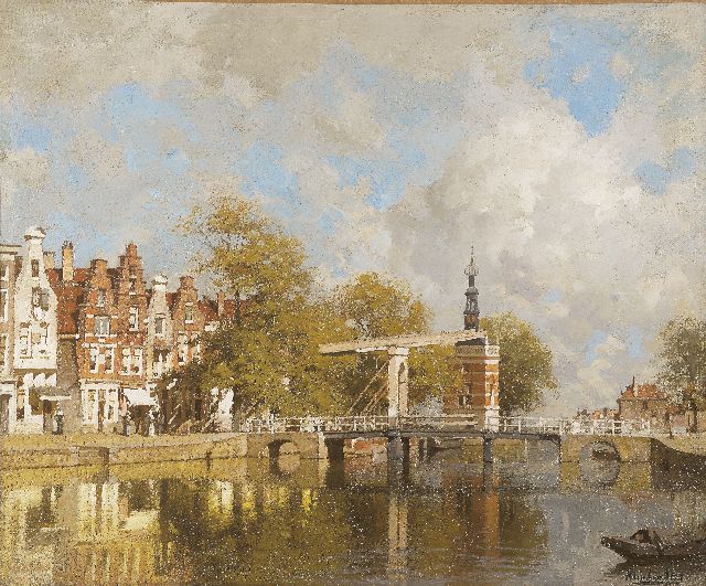 Karel Klinkenberg | Verdronkenoord met de Accijnstoren, Alkmaar, olieverf op doek, 38,9 x 47,0 cm, gesigneerd r.o.