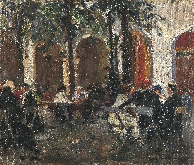 Georg Hambüchen | Hofgarten München, olieverf op doek, 41,2 x 48,2 cm, gesigneerd r.o.