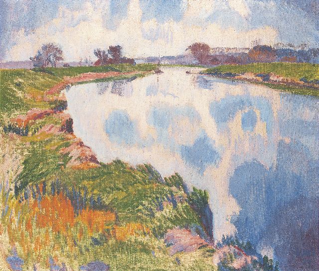 Jan Altink | Vroeg voorjaar aan het Reitdiep, olieverf op doek, 60,5 x 70,3 cm, gesigneerd r.o. en gedateerd '27