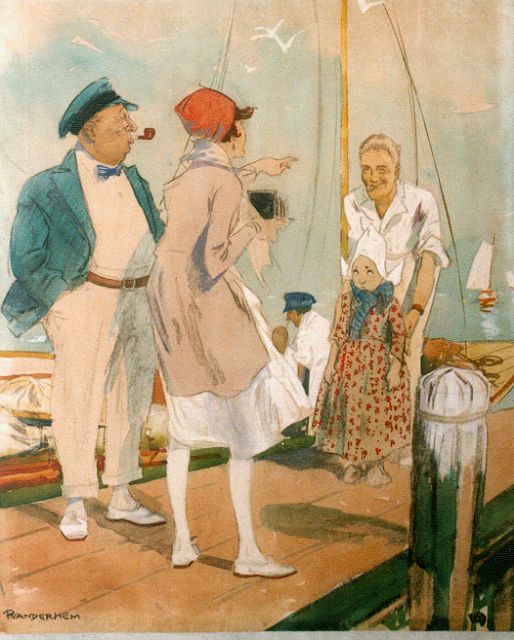 Piet van der Hem | Op de foto, Volendamse kadescène, aquarel op papier, 51,0 x 41,0 cm, gesigneerd l.o.