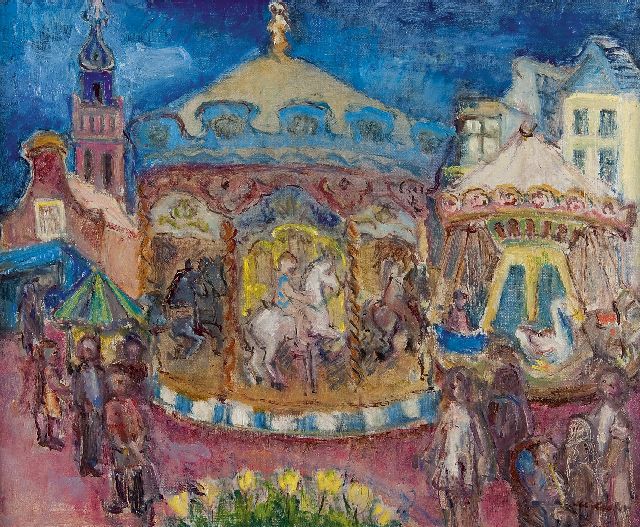 Albert Loots | Draaimolen, olieverf op doek, 54,0 x 65,1 cm, gesigneerd r.o. en verso gedateerd 'Cagnes sur Mer november 1932'