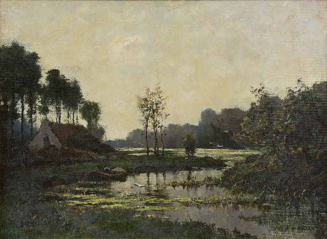 Frits Mondriaan | Boerderij aan het water, olieverf op doek op board, 47,6 x 63,5 cm, gesigneerd r.o.