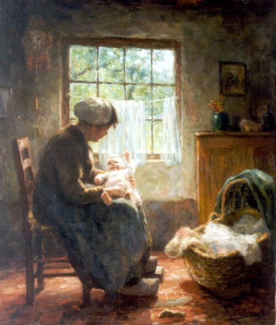 Evert Pieters | Moederliefde, olieverf op doek, 60,8 x 51,1 cm, gesigneerd r.o.