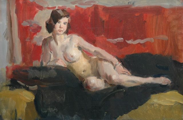 Isaac Israels | Naakt, olieverf op doek, 40,0 x 60,3 cm, gesigneerd l.o.
