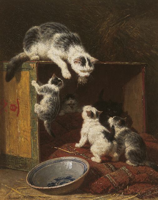Henriette Ronner-Knip | Een lekker hapje, olieverf op paneel, 48,1 x 38,0 cm, gesigneerd l.o.