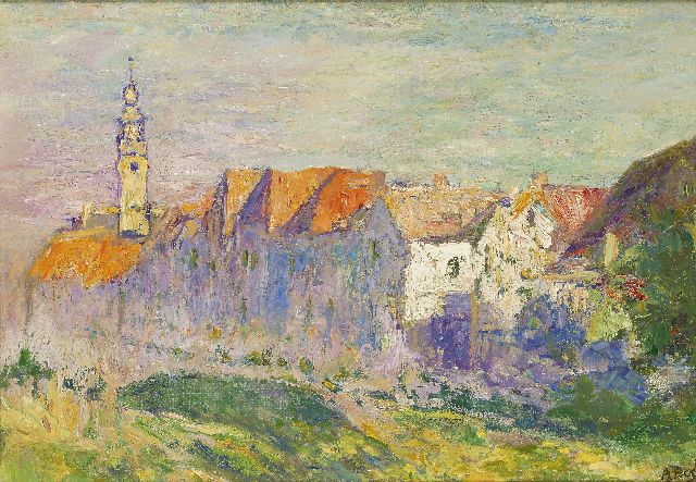 Rosalie-Anna 'Anna' Boch | Gezicht op Veere, olieverf op doek op board, 38,6 x 53,5 cm, gesigneerd r.o. en te dateren ca. 1906