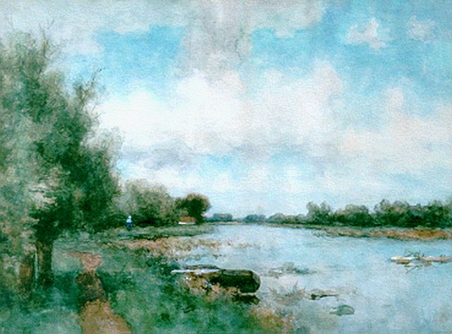 Victor Bauffe | Riviergezicht, aquarel op papier, 45,0 x 61,5 cm, gesigneerd l.o.
