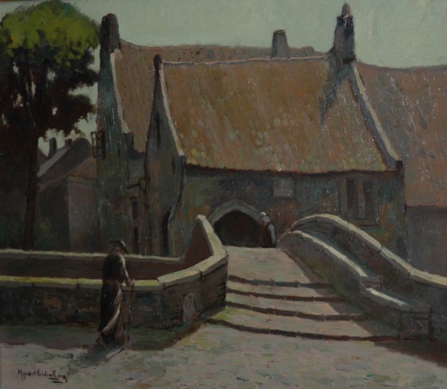 Mijndert van den Berg | St. Bonifaciusbrug, Brugge, olieverf op doek, 50,0 x 40,0 cm, gesigneerd r.o.