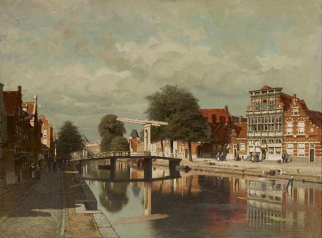 Karel Klinkenberg | De Dwarskaai met het huis In de Steenrotse te Middelburg, olieverf op doek, 60,3 x 79,8 cm, gesigneerd r.o.