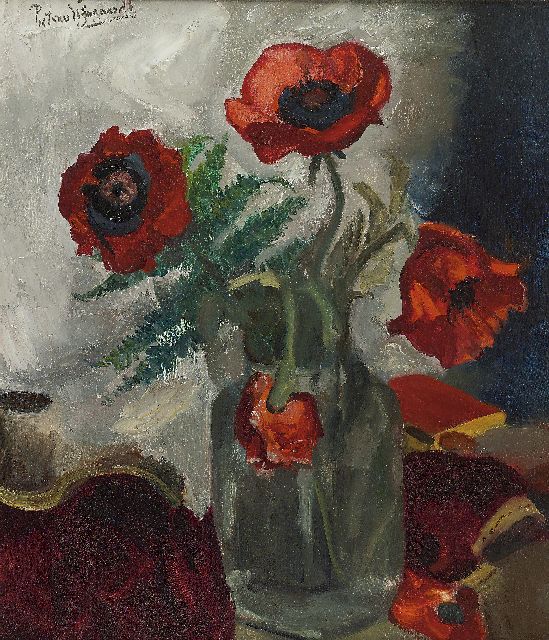 Piet van Wijngaerdt | Papavers, olieverf op doek, 80,0 x 68,2 cm, gesigneerd l.b.