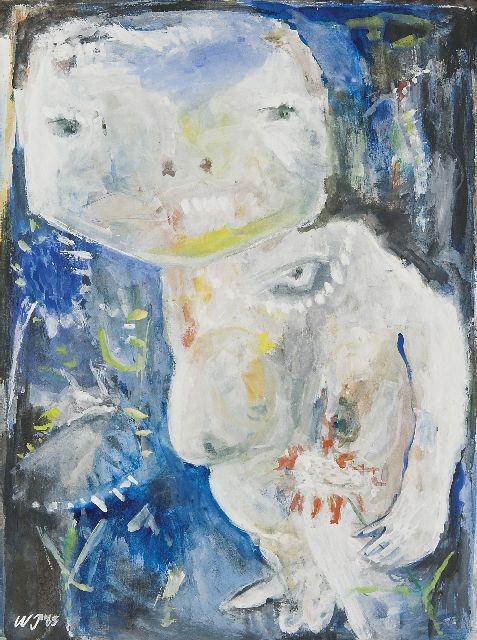 Wouter Piersma | La jardinière, gouache op papier, 45,5 x 34,7 cm, gesigneerd l.o. met initialen en gedateerd '65
