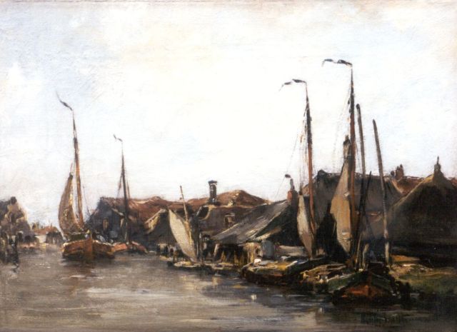 Hobbe Smith | Steenbakkerijen, Woerden, olieverf op doek, 25,4 x 35,4 cm, gesigneerd r.o. + stempel verso