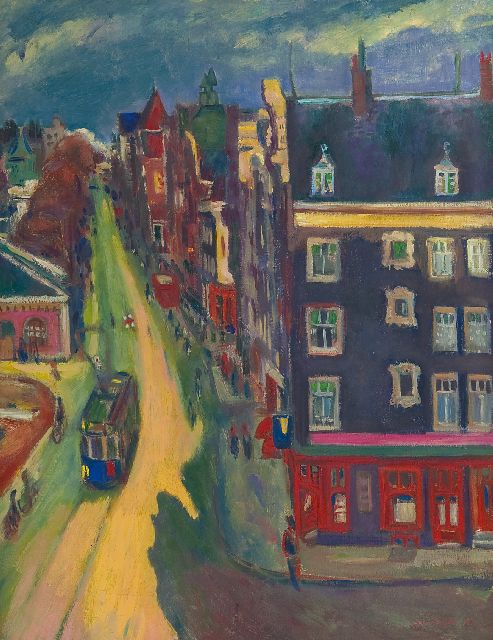 Jan Wiegers | De Geldersekade in Amsterdam, olieverf op doek, 70,2 x 54,7 cm, gesigneerd r.o. en gedateerd '35