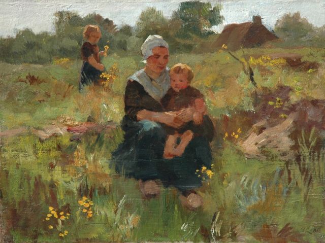 Jacques Zon | Zomerse dag op het veld, olieverf op doek op paneel, 27,9 x 37,5 cm, gesigneerd r.o.