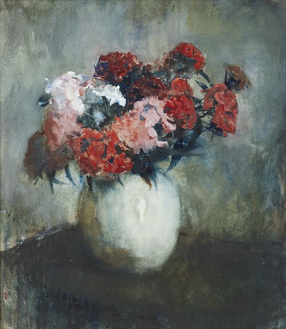Floris Arntzenius | Duizendschoon in een vaas, aquarel op papier, 45,6 x 40,2 cm, gesigneerd r.o. en verso en te dateren ca. 1920