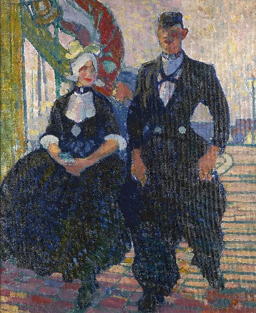 Willy Sluiter | Een Volendams paar, olieverf op doek, 75,8 x 62,5 cm