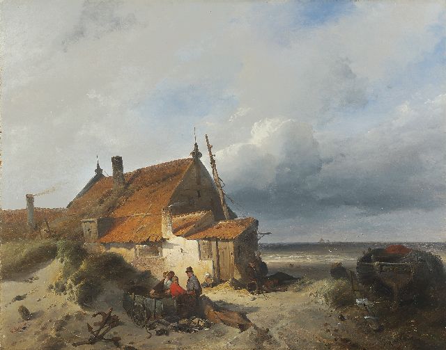Charles Rochussen | Vissershuisje in de duinen, olieverf op paneel, 48,0 x 60,5 cm, gesigneerd l.o. en gedateerd '40