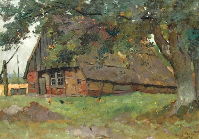Jan Harm Weijns | Boerenhoeve, Drenthe, olieverf op doek, 35,2 x 50,3 cm, gesigneerd r.o.