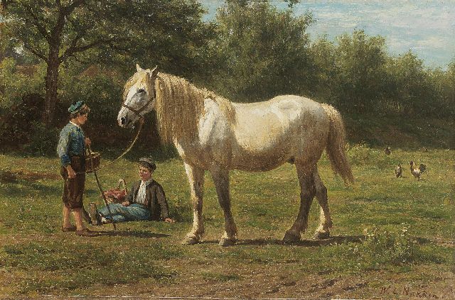 Willem Carel Nakken | De oude schimmel, olieverf op doek op paneel, 30,6 x 46,0 cm, gesigneerd r.o.