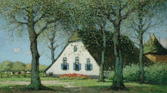 Cornelis Kuijpers | Boerderij in zonnig landschap, olieverf op doek, 41,3 x 72,3 cm, gesigneerd r.o.