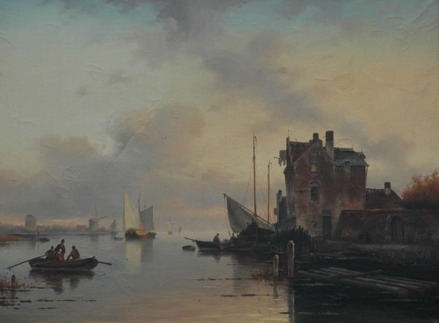 Johannes Hilverdink | Rivierlandschap, olieverf op doek, 57,0 x 76,0 cm
