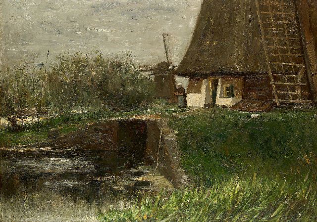 Albert Roelofs | Molens, olieverf op doek, 70,8 x 100,5 cm, gesigneerd l.o. en te dateren ca. 1899