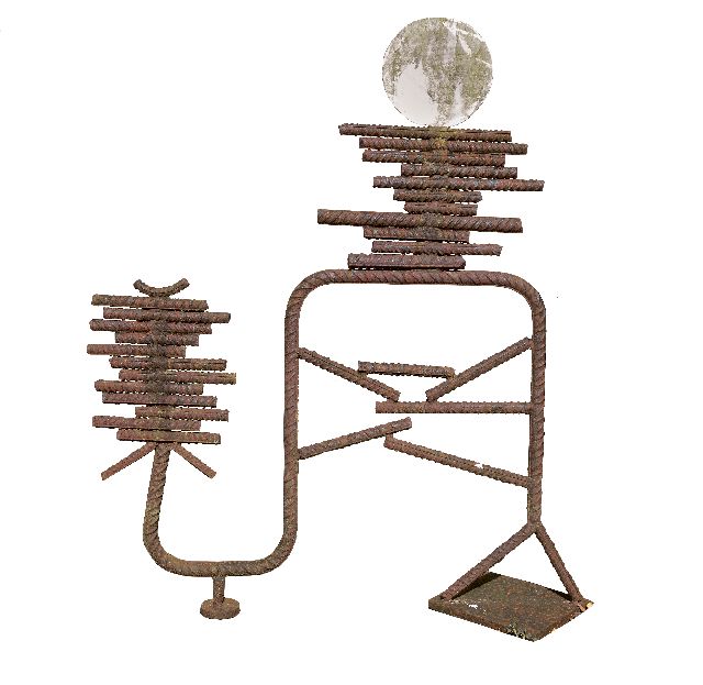 Theo Niermeijer | Compositie, geoxideerd staal, 131,5 x 110,0 cm