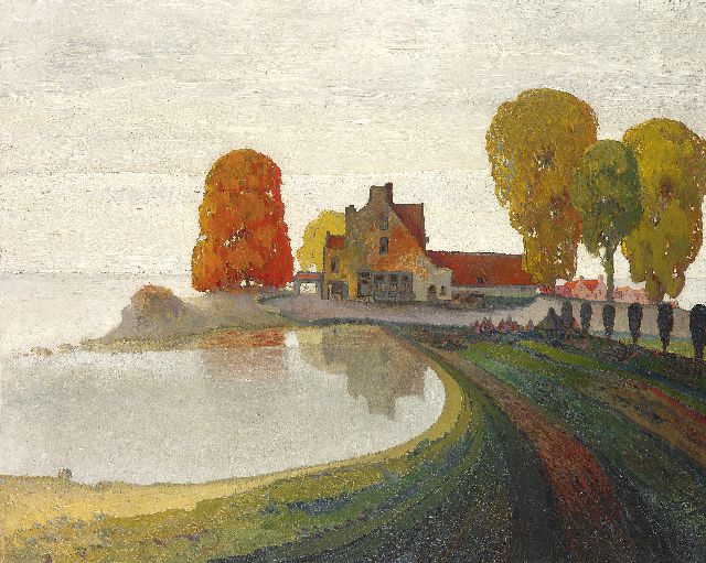 Georges de Feure | Boerderij aan de Zuyderzee, olieverf op paneel, 60,1 x 73,2 cm, gesigneerd r.o.