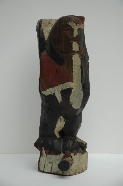 Arthur Spronken | Haan, beschilderd hout, 35,5 x 11,5 cm, gesigneerd met initialen op basis