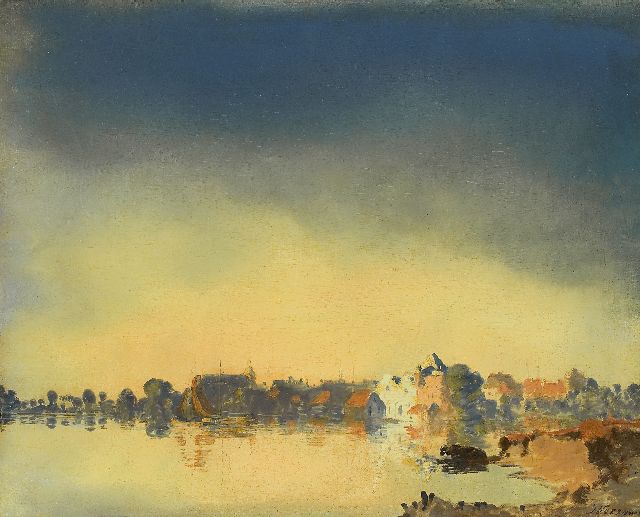 Jan Voerman sr. | Hattem aan de IJssel, olieverf op paneel, 41,4 x 51,6 cm, gesigneerd r.o.
