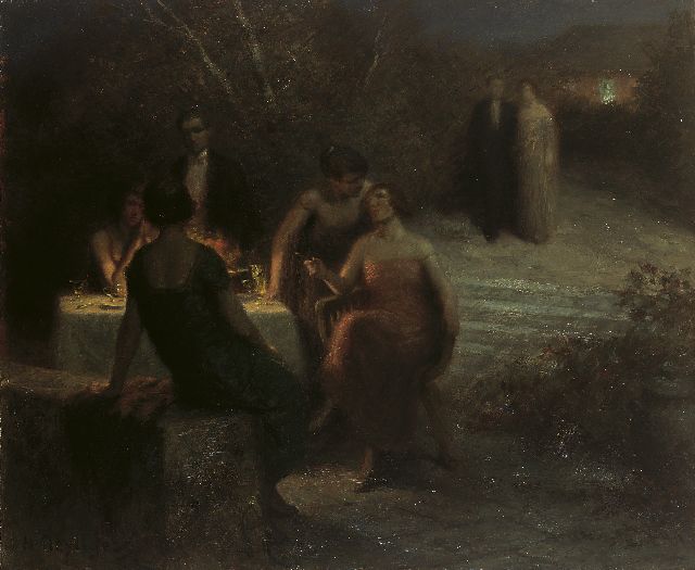 Henri Heijligers | Het souper, olieverf op doek, 63,3 x 76,7 cm, gesigneerd l.o.