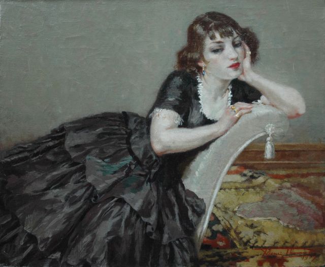 Henri Thomas | Dagdromen, olieverf op doek, 50,3 x 60,4 cm, gesigneerd r.o. en gedateerd 1917