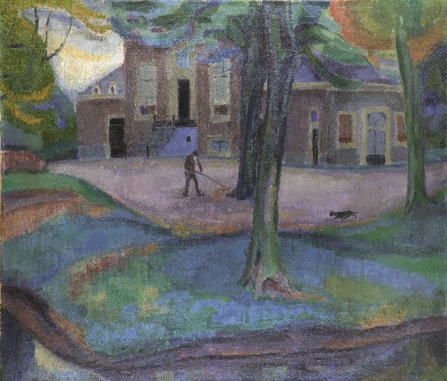 Johan van Hell | Tuinman op Frankendael, Amsterdam, olieverf op doek, 91,4 x 105,3 cm, gesigneerd r.o. en gedateerd '16