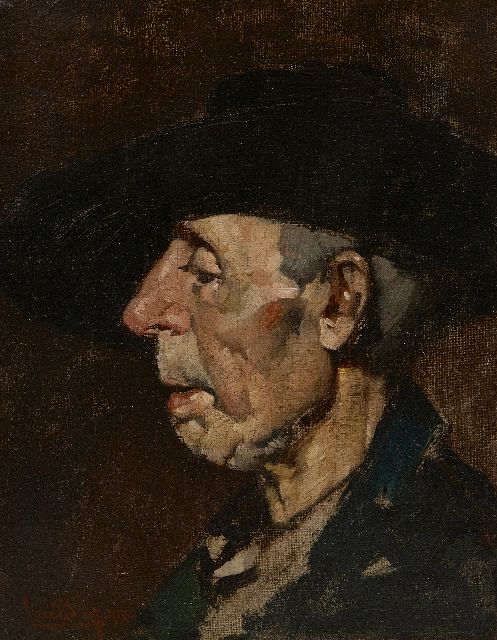Willem van den Berg | Boer, olieverf op doek, 24,7 x 19,0 cm, gesigneerd r.o. en gedateerd 1918, zonder lijst