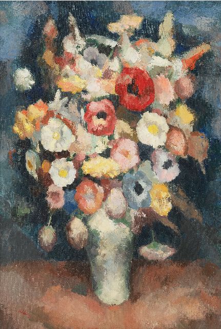Toon Kelder | Bloemen, olieverf op doek, 57,2 x 39,4 cm, gesigneerd l.o.