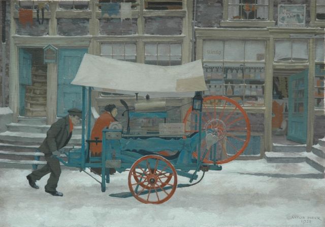 Pieck A.F.  | Amsterdamse scharenslijper, olieverf op doek 25,4 x 35,3 cm, gesigneerd r.o. en gedateerd 1928