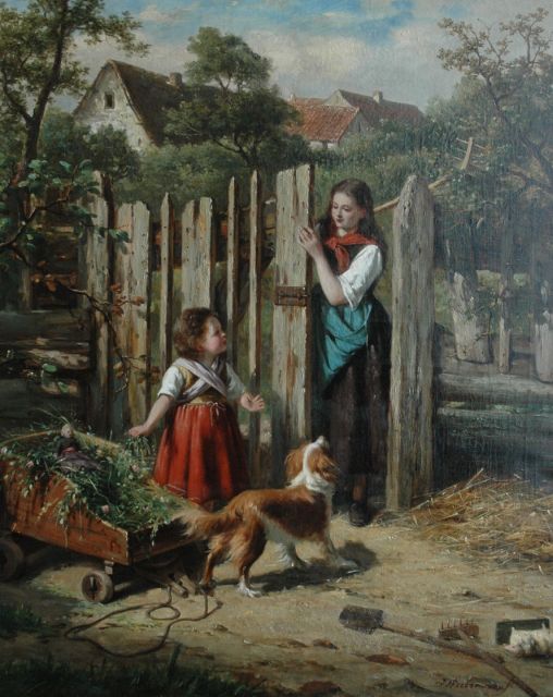Jan Walraven | Popje's bloemenbed, olieverf op doek, 69,8 x 57,1 cm, gesigneerd r.o.