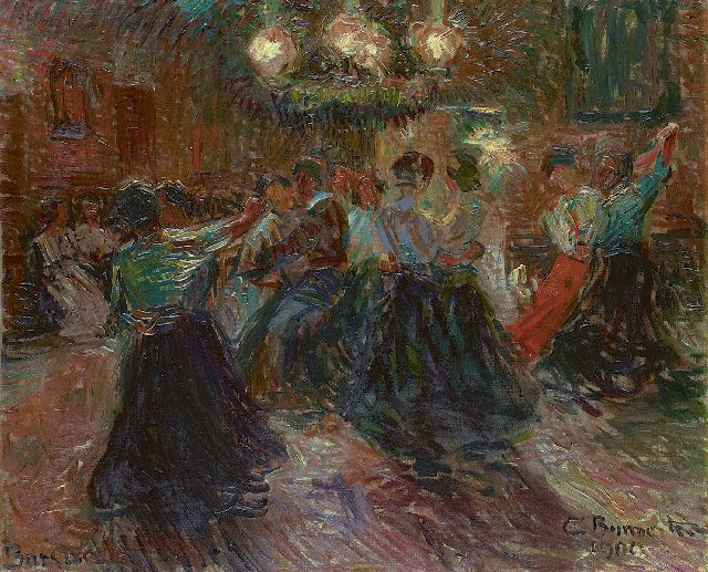 Burmester G.  | Feestavond, olieverf op doek 61,5 x 75,6 cm, gesigneerd r.o. en gedateerd 1909