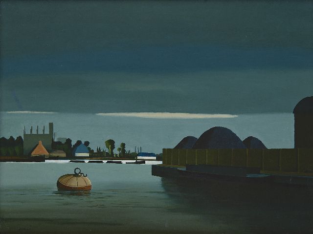 Theo Stiphout | Kadegezicht, olieverf op doek, 47,0 x 62,0 cm, gesigneerd l.o.