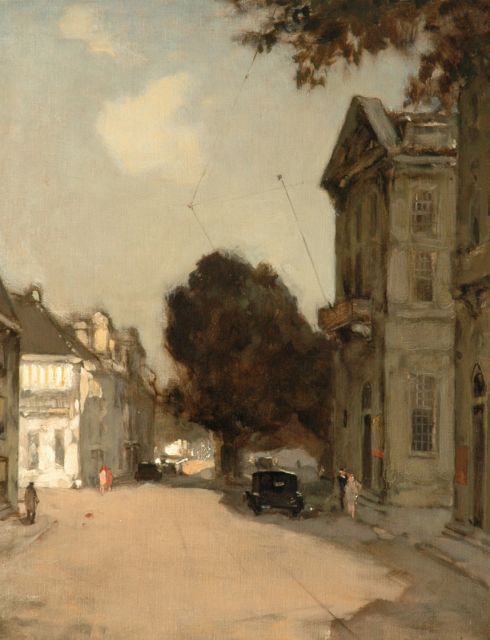 Ype Wenning | Korte Voorhout in Den Haag met de Koninklijke Schouwburg, olieverf op doek, 50,5 x 40,5 cm, gesigneerd r.o.