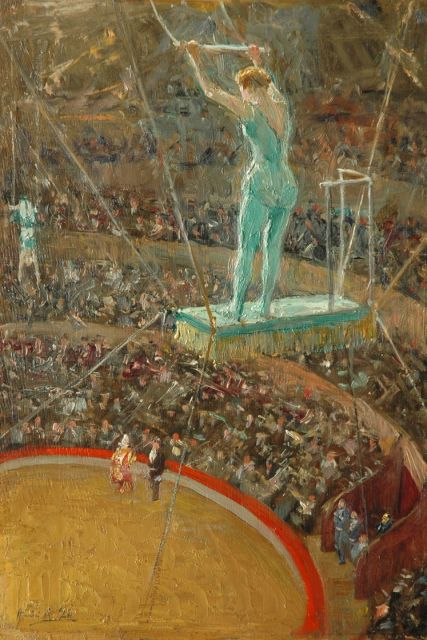 Henri Achille Zo | De trapeze, olieverf op paneel, 35,1 x 24,0 cm, gesigneerd l.o.