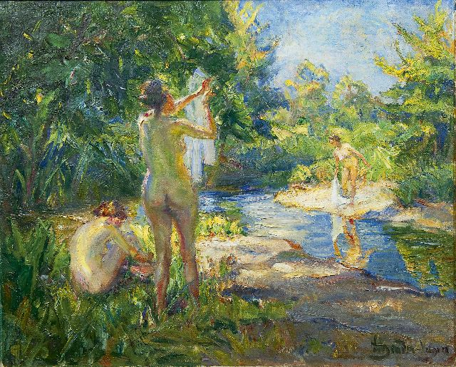 Carl Hans Schrader-Velgen | Drie baadsters, olieverf op doek, 65,4 x 79,9 cm, gesigneerd r.o.