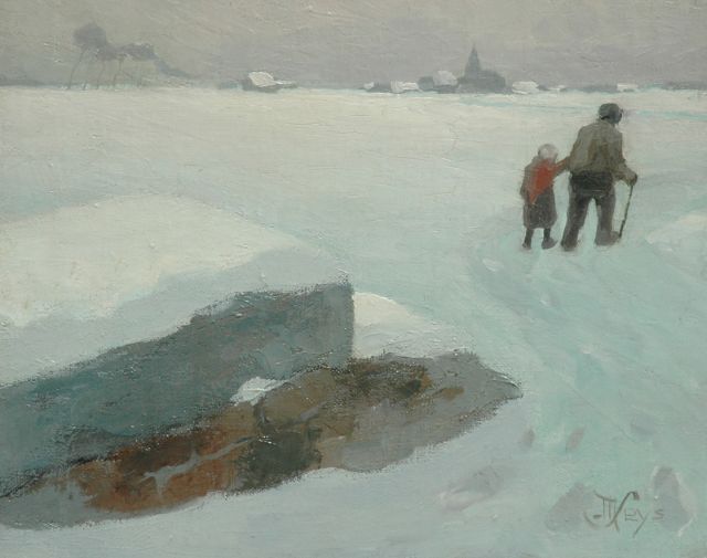 Marcel Seys | Naar huis, olieverf op doek op paneel, 27,8 x 34,7 cm, gesigneerd r.o.