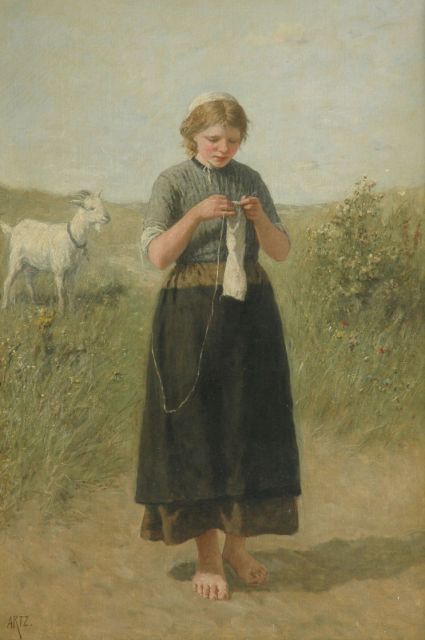 David Artz | Breistertje in de duinen, olieverf op doek, 139,5 x 94,4 cm, gesigneerd l.o.