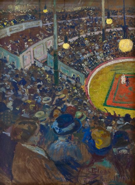Richard Bloos | Cirque Médrano, Parijs, olieverf op doek, 100,0 x 72,5 cm, gesigneerd r.o. en gedateerd 'Paris' 1910